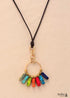Boho Necklace, Red 7 Color Chakra Pendantn